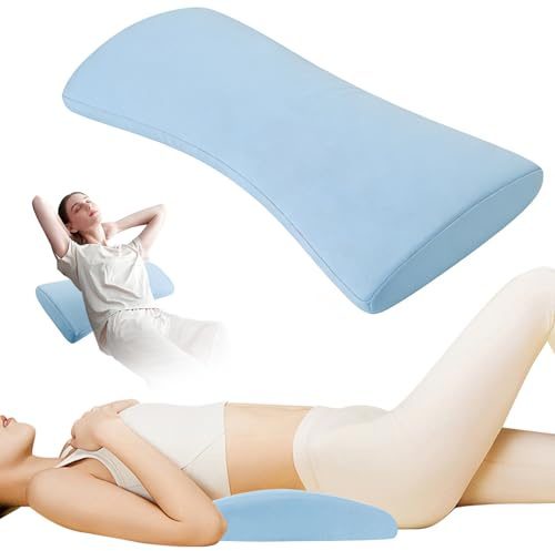 Souvik Almohada Lumbar Ergonómico para Dormir, Cojín Lumbar Cama de Espuma Viscoelástica, Cojín Lumbar para Cama y Sofá, Alivio en la Parte Inferior de la Espalda, Funda Extraíble, 60 x 26 x 5.5 cm