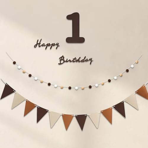 ROKZELT 4 Pezzi 1 anni Bandierine, Bandierine Festoni Decorazioni 1 Compleanno per Cameretta, Ghirlande per feste e compleanni per Bambini, Per Festa, Compleanno, Matrimonio