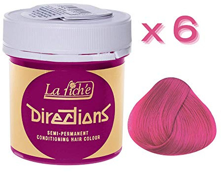 6 x La Riche Directions Semi-Permanent Hair Color 88ml Tubs - CARNATION PINK