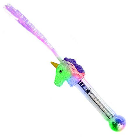 The Glowhouse - Einhorn-Zauberstab mit Glasfasern - blinkendes Spielzeug - Mehrfarbig