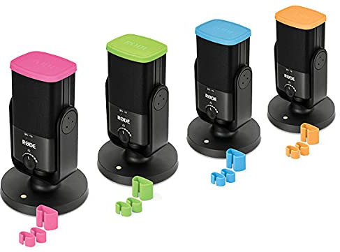 Rode NT USB Microphone Mini Colours Podcast Set - Plug & Play Kit with Easy Operation - Bundle with 4 Studio Microphones - Condenser Microphone with Cardioid Pattern - Includes Colour Marking and