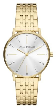 Armani Exchange Watch for Women, Quartz Three Hand Movement and 36mm Case Size with Stainless Steel Strap