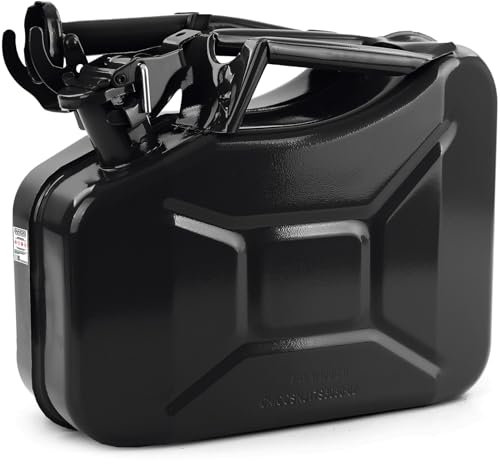 10L Metallkanister Kraftstoff Benzin Diesel Reserve mit Einfüllstutzen Schwarz