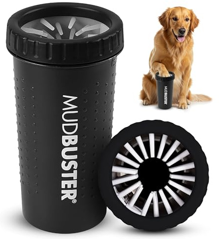 Dexas MudBuster Portable Dog Paw Washer/Paw Cleaner, Large, Matte Black- Special Edition