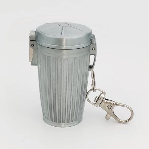 Fickaskkopp för cigaretter, askkopp för resor – bärbar vattentät askkopp to go luktfri mini reseaskkopp med lock och nyckelring för utomhusbruk, silver
