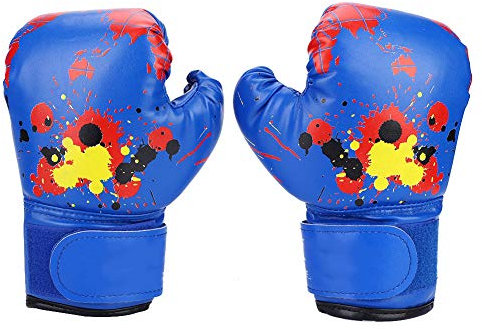 Boxing Gloves, Grappling Prügelhandschuhe für 2–11 Jahre Jungen Mädchen Kampfsport Sparring Junior MMA Training Boxsack Muay Thai Kickboxen (Blue)