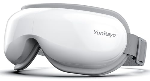YunRayo Eye Massager with Bluetooth Music, Heating & Vibration-Wireless Massage Mask for Relieving Dry Eyes, Eye Strain & Headaches, Promote Sleep, 180° Foldable, Travel, Office Users
