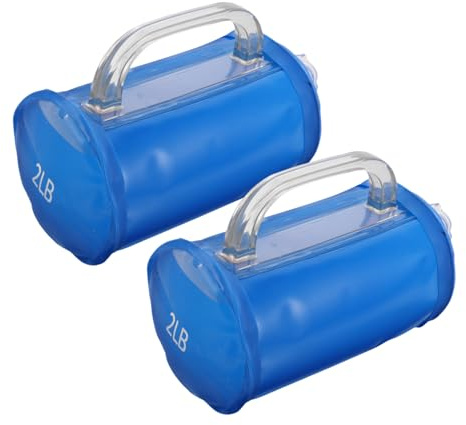 TOYANDONA 2 Mancuernas de Agua Ajustables Portátiles, para Entrenamiento de Fuerza en Casa, PVC y Capacidad Total 4 Lb, 2 Piezas
