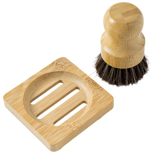 Brosse à Champignons en Bois, Brosse Cuisine Vaisselle, Brosse a Champignon de Nettoyage pour Évier de Cuisine, Brosse de Nettoyage Durable, pour Le Nettoyage des Champignons ou des légumes