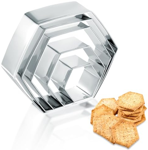 Prasacco 5 stycken Hexagon Kakor Kakmått Fotboll Kakmått Set För Gör-Det-Själv Kakor Fondant Jul
