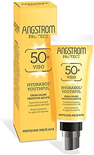 Angstrom Protect Crema Solare Viso SPF 50+, Protettiva Anti-età, Indicata per Pelli Sensibili, 40ml