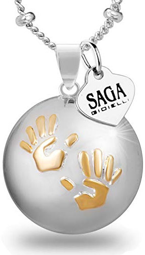 SAGA GIOIELLI® Halskette ruft Engel Schwangerschaft Bola Mesikan Manine Gold, Kein Edelstein
