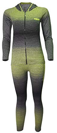 3 PC Ladies Gym Suit Hooded TOP, Vest, Legging, Sport Yoga Workout Fitness WEAR (UK Size M/L (12-14), Green Design#1)