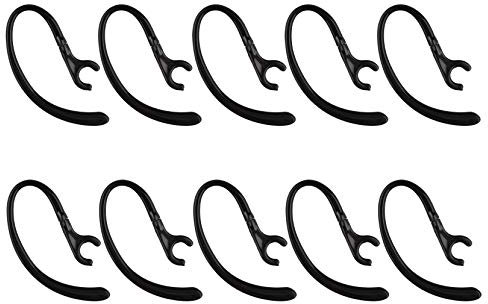 Futheda 10Pcs Bluetooth Headset Earpiece Receiver Clip 360 Degree Rotate Clamp Holder Earhooks Ear Loop Replacement (Black)