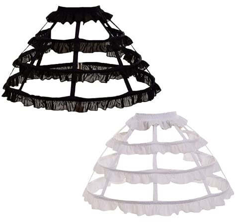 SSDH Lolita Pannier Jupe en Hoop Cage D'agitation Cerceau Crinoline Jupon Robe Sacoche Crinoline Jupon (Noir)