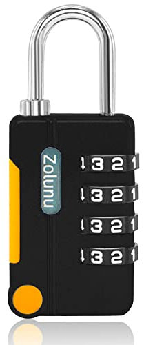 Candado de combinación,Cerradura de combinación de 4 dígitos para el gimnasio de la escuela, casillero deportivo, valla, puerta, caja de herramientas, maletín, mochila, armario de aldabón