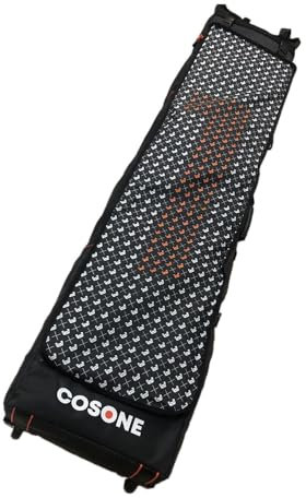 Sport Tent Snowboardtasche mit Rollen Ski-Roller-Reisetasche Skisack für 2 Paar Ski Wasserdicht Reisetasche Skifahren Transporttasche Schwarz2