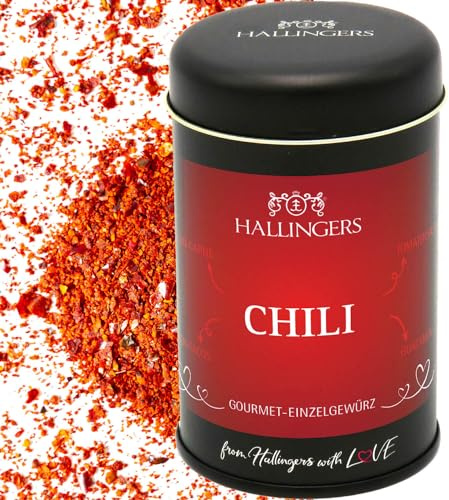 Hallingers Genuss Manufaktur Gewürze Geschenk - Basis-Gewürz für Chili con Carne, Hühnchen-Tacos & Guacamole, edle Geschenkdose Chili, Geschenkidee für Hobbyköche & Grillfans