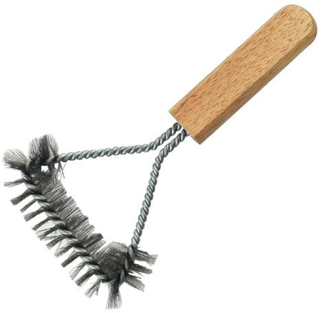 BBQ Grill Cleaning Brush, Barbecue Steel Brushes, Barbecue Grill Wire Brush with Wooden Handle, for All Kinds of Grills Heavy Duty Cleaning