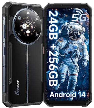 FOSSiBOT F109 2024 5G Telephone Portable Incassable-Dual écran,24(6+18)Go+256Go/2To,Android 14,Caméra 50MP+16MP, 10600mAh/18W Smartphone Incassable, Dual SIM/GPS/Fingerprint/NFC,Telephone de Chantier