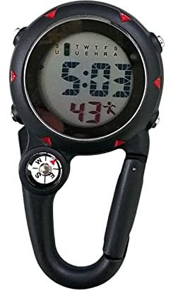 Pegciuho Montre Numérique à Mousqueton pour Hommes et Femmes, Facile à Lire avec Réveil, Montre électronique Précise pour Les Activités de Plein Air, Noir