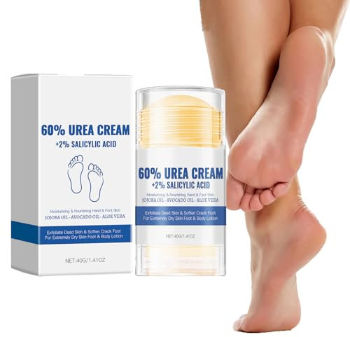 Crème à l'Urée 60%,Hydrating and Anti-Cracking Foot Cream,Crème de Soin pour Pieds,Stick Réparateur Anti-Crevasses,Crème pour les Pieds Secs et Fissurés,Creme Crevasse pour Les Pieds a L'urée