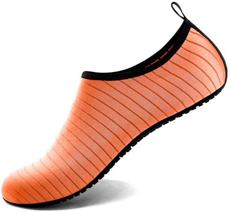 Steppli Water Shoes Beach Swim Pool Sea Surf Aqua Wet Socks Yoga Quick-Dry Breathable Weitsuit Non Slip Shoes for Men Women Orange EU40/41=UK6.0/6.5