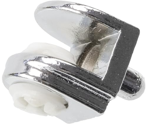AERZETIX - K38007 - Set med 8 glasklippor 2–6 mm - flik fästfäste för fönsterhyllor - halvmåne glasklämma