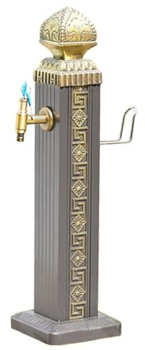 LCHJX Outdoor Decorative Freestanding Garden Water Column with Faucet Elegant Yard Fountain and Hydrant for Backyard Irrigation and Washing