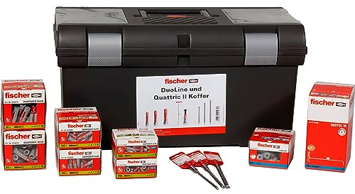 fischer DuoLine / Quattric II im robusten Profikoffer, die innovative Dübel-Linie für mehr Funktion, Leistung und Sicherheit für alle Baustoffe inkl. den passenden Bohrern, 603 Teile