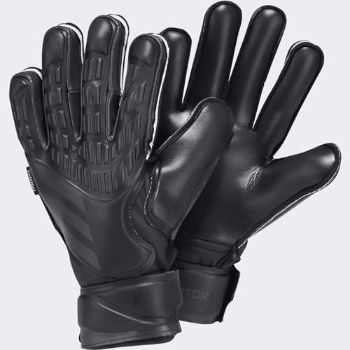Adidas Unisex-Kids Match Predator Fingersave Goalie Gloves, Black/Black/Black, 7