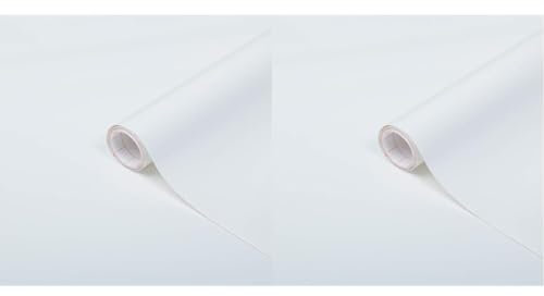 d-c-fix vinilo adhesivo muebles Blanco unicolor mate autoadhesivo impermeable decorativo para cocina, armario, puerta, mesa papel pintado forrar rollo láminas 45 cm x 2 m (Paquete de 2)