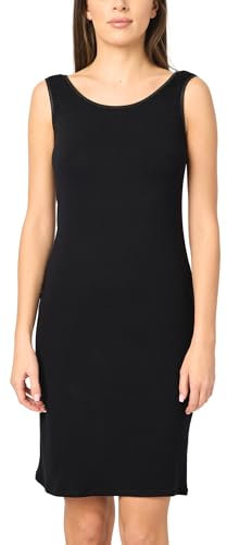 Merry Style Unterkleid Damen Petticoat Knielänge Elastisch Formende aus Viskose MS10-446 (Schwarz, L)