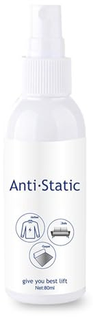 BommFu Spray antiestático para ropa, 80 ml, eliminación instantánea, carga estática para cabello y textiles, efecto inmediato a largo plazo suavizante antiencrespamiento cuidado de la ropa para ropa y