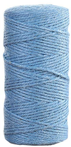 JeogYong Jute Twine String 2mm x 100m Natural Coloured Jute String 3-ply Garden Twine Kitchen Cord Thick Jute Rope for Decoration Floristry, DIY Arts & Crafts, Bundling, Wrapping Gifts (Light blue)