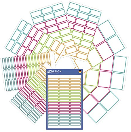 AVERY Zweckform Set di adesivi con nome per bambini, 249 pezzi (etichette adesive colorate per scuola, scatole, libri, come etichette per penne e altri formati, resistenti, autoscrivibili) Art. 59983