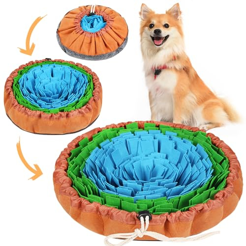 Vivifying Snuffle Mat for Dogs, Durable Dog Snuffle Mat, Washable Interactive Game Toy Mat for Large Dog and Puppies (Blue&Green)