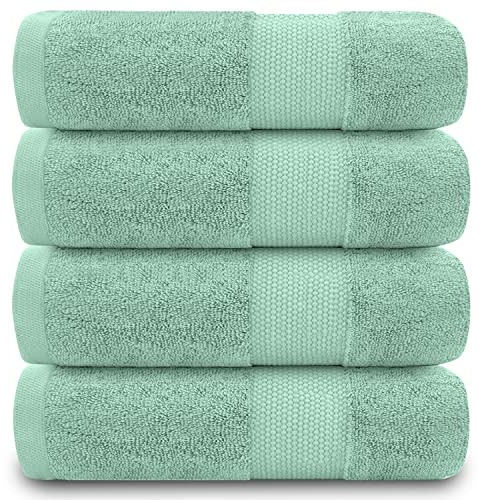 GC GAVENO CAVAILIA Juego de 4 Toallas de Mano para baño, 700 g/m², algodón Egipcio, Toallas de Calidad de Hotel, Lavables a máquina, Huevo de Pato, 50 x 85 cm