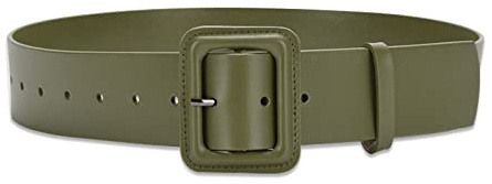 LumiSyne Femme Large Ceinture En Cuir Couleur Unie Classique Grande Boucle Carrée Ceinture Taille Dame Vintage Ceinture Cinch Ceinture Large Taille Haute Pour Robe Chemise Combinaison Manteau