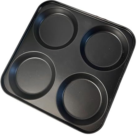 Thorness Lata antiadherente para pudín Yorkshire, bandeja para hornear para 4 pudines de Yorkshire, lata grande para pudín de Yorkshire, bandejas para magdalenas, lata poco profunda