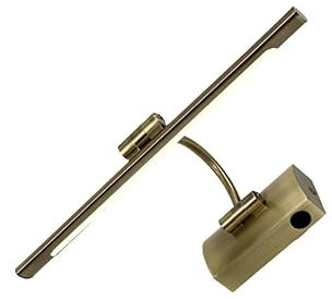 Aplique LED de pared para cuadros, espejos, murales, 7W, luz cálida 3000K, bronce antiguo, articulado. 34cm, con interruptor