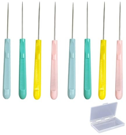 YAMHOHO 5.2 Inch Plastic Sugar Stir Needle, Sharp Point, Mixed Colors 4pcs, Cake Decorating Needle Tool, Christmas Gifts for Baking Lovers