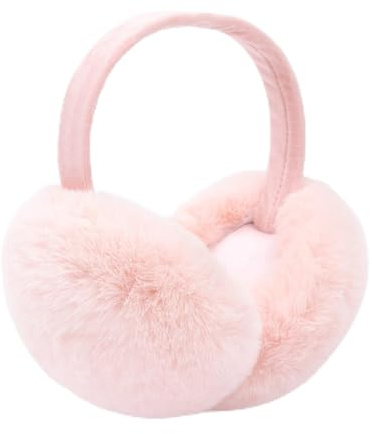 GWAWG Ear Muffs Women,Faux Fur Ear Warmers,Soft Winter Ear Warmers,Pink Ear Muffs,for Winter Cold Weather Outdoor Christmas