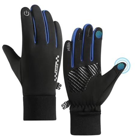 Long Keeper Kids Cycling Gloves Winter Thin Liner Childrens Thermal Sports Gloves for Boys Girls Touchscreen Anti-Slip Bike Gloves with Grip for Running Riding Scooter
