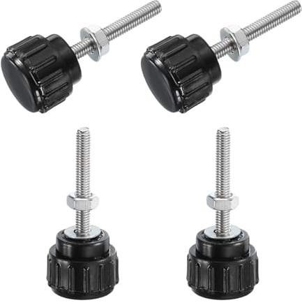 QUARKZMAN 4 tornillos moleteados con rosca M3 x 20 mm, tornillo de cabeza redonda con tuercas arandelas, tornillos de mariposa de acero inoxidable 304, palanca de sujeción de 14 mm, botones de
