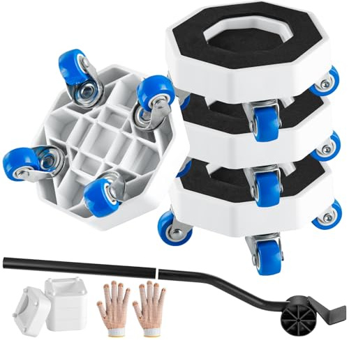 Nymblis Furniture Mover with Wheels, 360° Rotating Moving Wheels, Heavy Duty Furniture Lifter Set, Appliance Sliders Transport Roller Set for Sofa, Fridge, Bed, Refrigerator, Cabinet