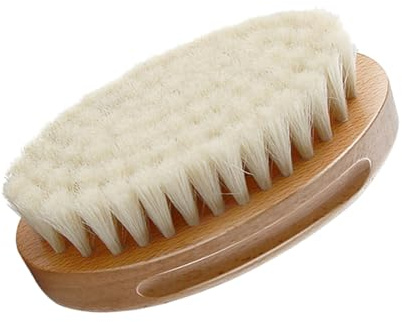 SKISUNO Brosse Laine Naturelle pour Shampooing Doux Brosse Ovale Polyvalente pour Bain et Soin Cheveux Délicat Démêlant et Nettoyage Chevelu