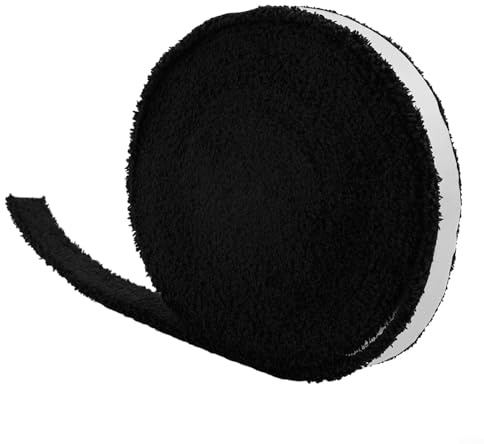 Yuanpgky Poignée de raquette de badminton de 10 m pour raquette de tennis et de squash, poignée en coton avec absorption améliorée de la transpiration, confort antidérapant pour (noir)