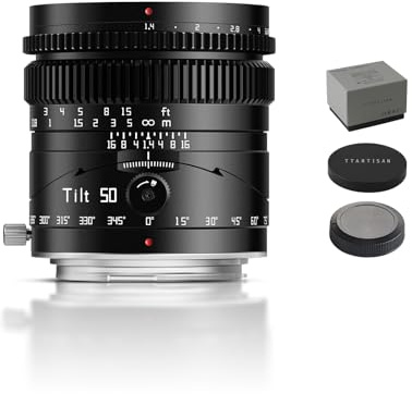 TTARTISAN Obiettivo inclinabile da 50 mm f1.4 RF, schermo intero, messa a fuoco manuale, obiettivi ritratti, grande apertura, fotocamera mirrorless, compatibile con Canon RF Mount (RF)