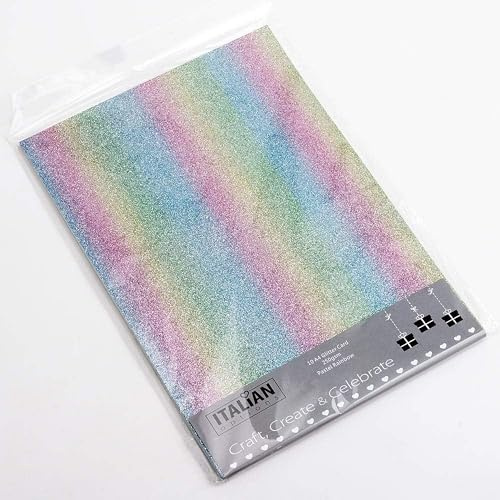 Glitter Card A4 250 g/m² pastello arcobaleno (10 fogli)